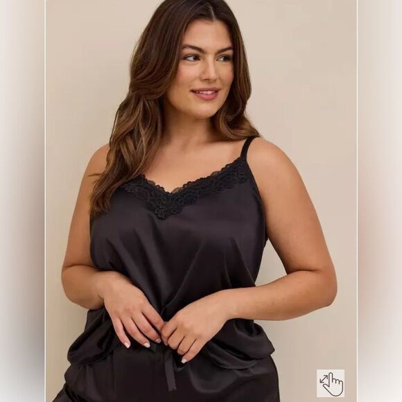 Torrid Dream Satin Lace Trim Sleeveless Sleep Cami Black 5X NWT - Picture 1 of 8